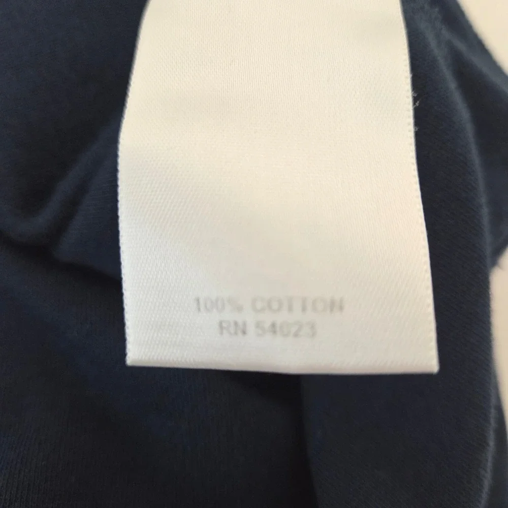 Banana Republic Mens Navy Blue Grey Striped Quarter Zip‎ Cotton Pullover Medium